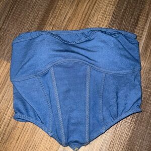 Denim corset top